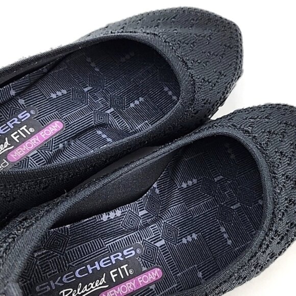 Skechers Relaxed Fit Air Cooled Bikers Witty Knit Ballet Textile Flat Shoes Sz 7 - Picture 10 of 15